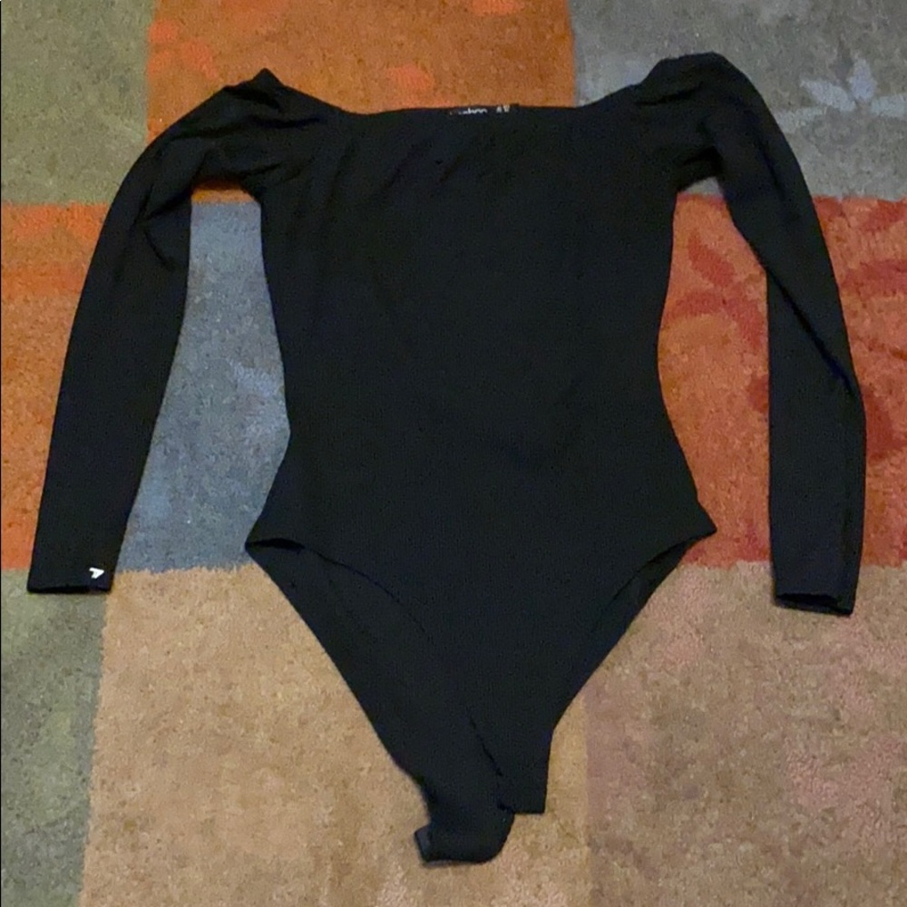 Black off the shoulder bodysuit